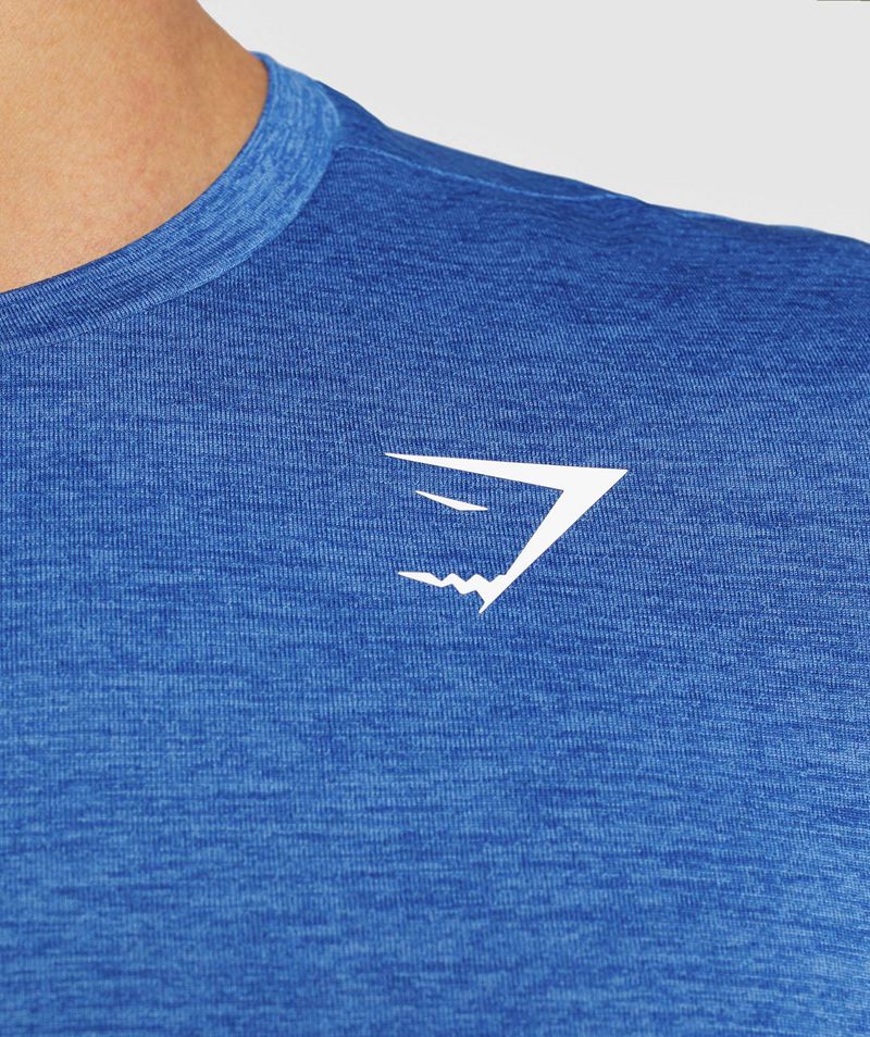 Men's Gymshark Arrival Marl T-Shirts Blue | USA  3125-ZNBUO