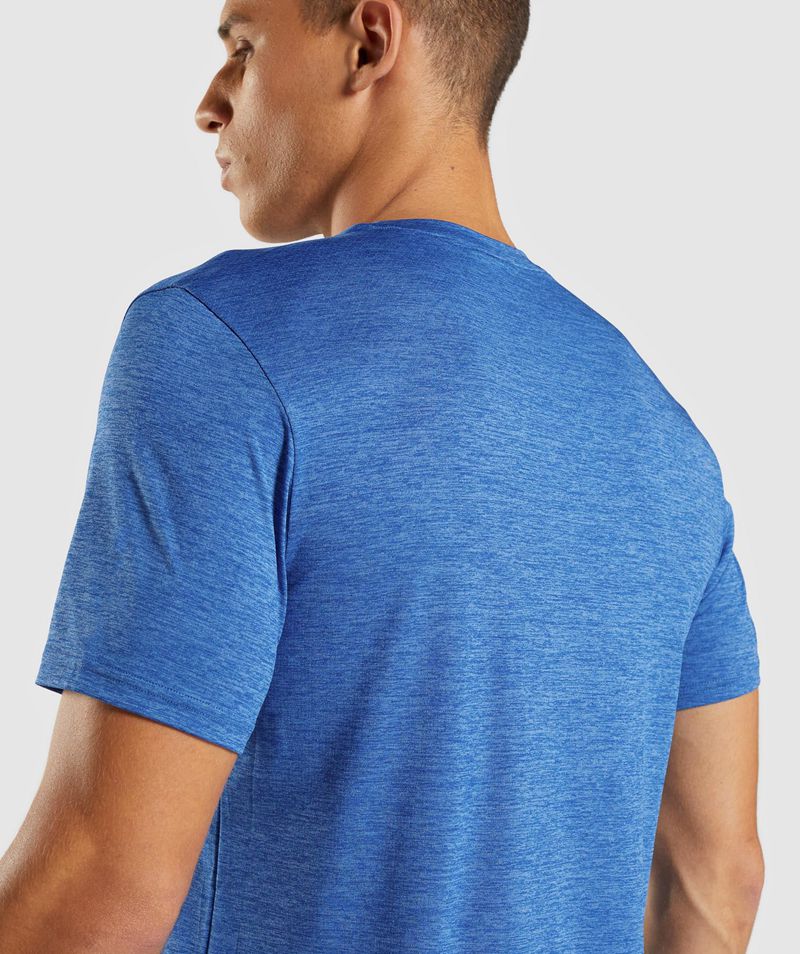 Men's Gymshark Arrival Marl T-Shirts Blue | USA  3125-ZNBUO