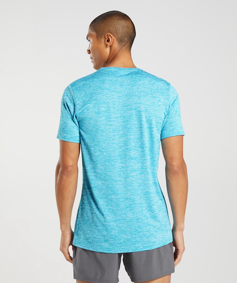 Men's Gymshark Arrival Marl T-Shirts Blue | USA  4217-FBRJP