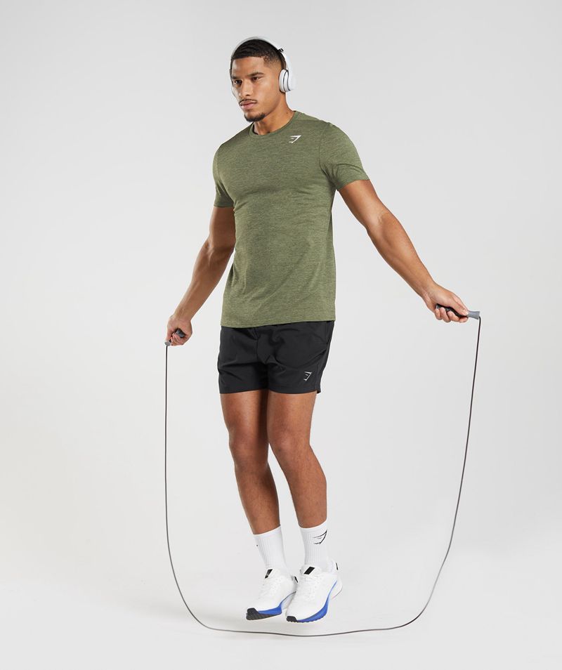 Men's Gymshark Arrival Marl T-Shirts Olive | USA  9082-TOVYU