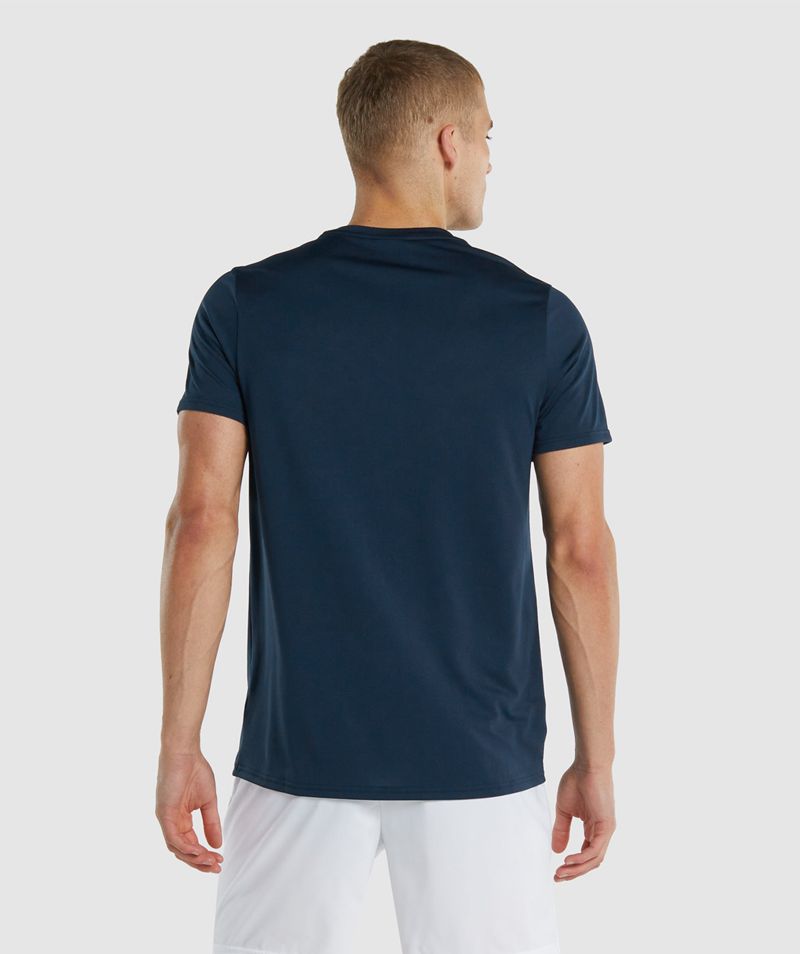 Men's Gymshark Arrival Regular Fit T-Shirts Navy | USA  0765-KTLNY