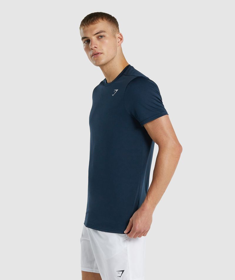 Men's Gymshark Arrival Regular Fit T-Shirts Navy | USA  0765-KTLNY