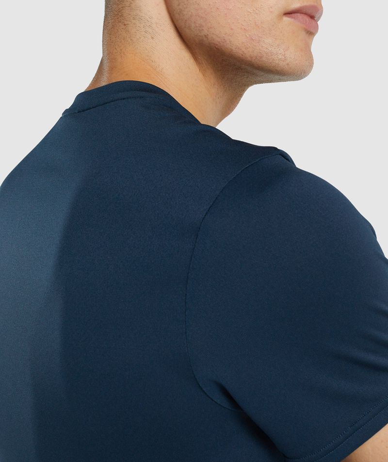 Men's Gymshark Arrival Regular Fit T-Shirts Navy | USA  0765-KTLNY