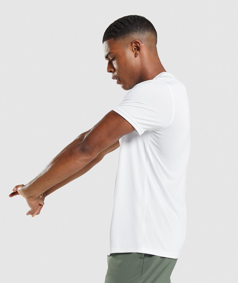 Men's Gymshark Arrival Regular Fit T-Shirts White | USA  2584-CFZJS