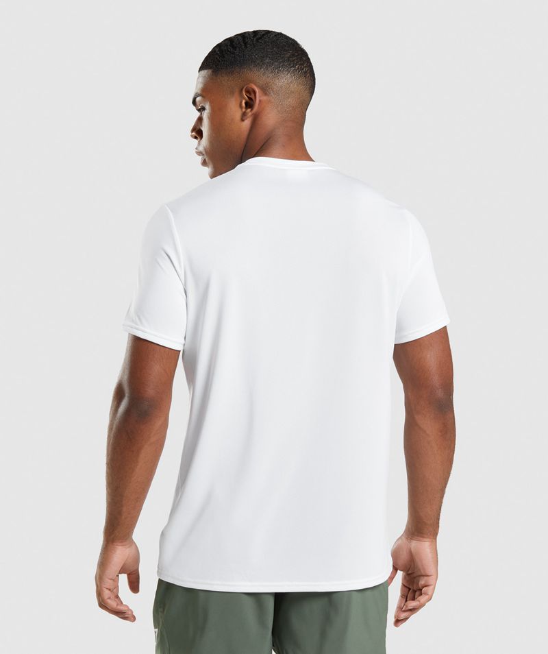 Men's Gymshark Arrival Regular Fit T-Shirts White | USA  2584-CFZJS