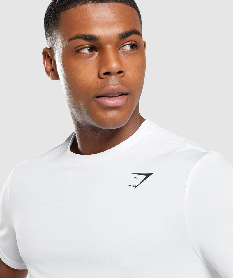 Men's Gymshark Arrival Regular Fit T-Shirts White | USA  2584-CFZJS