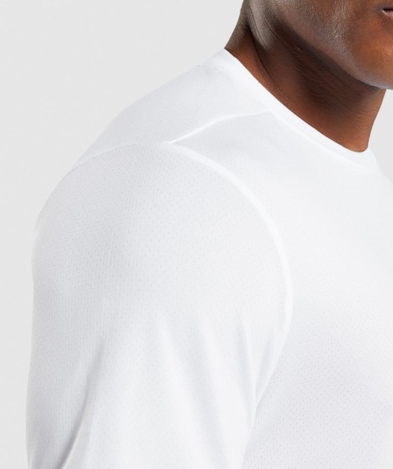 Men's Gymshark Arrival Regular Fit T-Shirts White | USA  2584-CFZJS