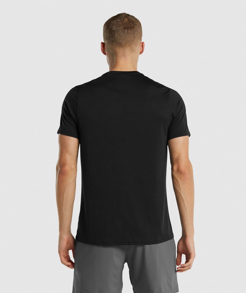 Men's Gymshark Arrival Regular Fit T-Shirts Black | USA  3725-XJDET