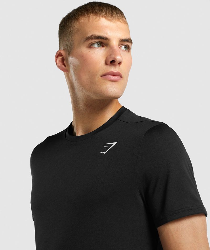 Men's Gymshark Arrival Regular Fit T-Shirts Black | USA  3725-XJDET