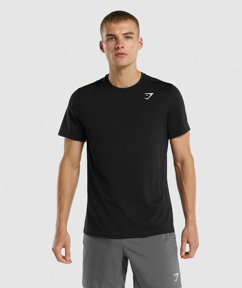 Men\'s Gymshark Arrival Regular Fit T-Shirts Black | USA  3725-XJDET