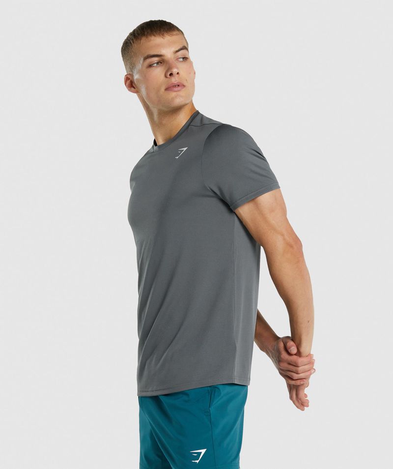 Men's Gymshark Arrival Regular Fit T-Shirts Grey | USA  8247-KDWHS