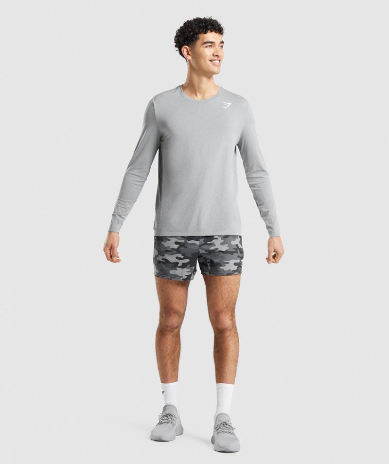 Men's Gymshark Arrival Seamless Long Sleeve T-Shirts Grey | USA  0948-BITWZ