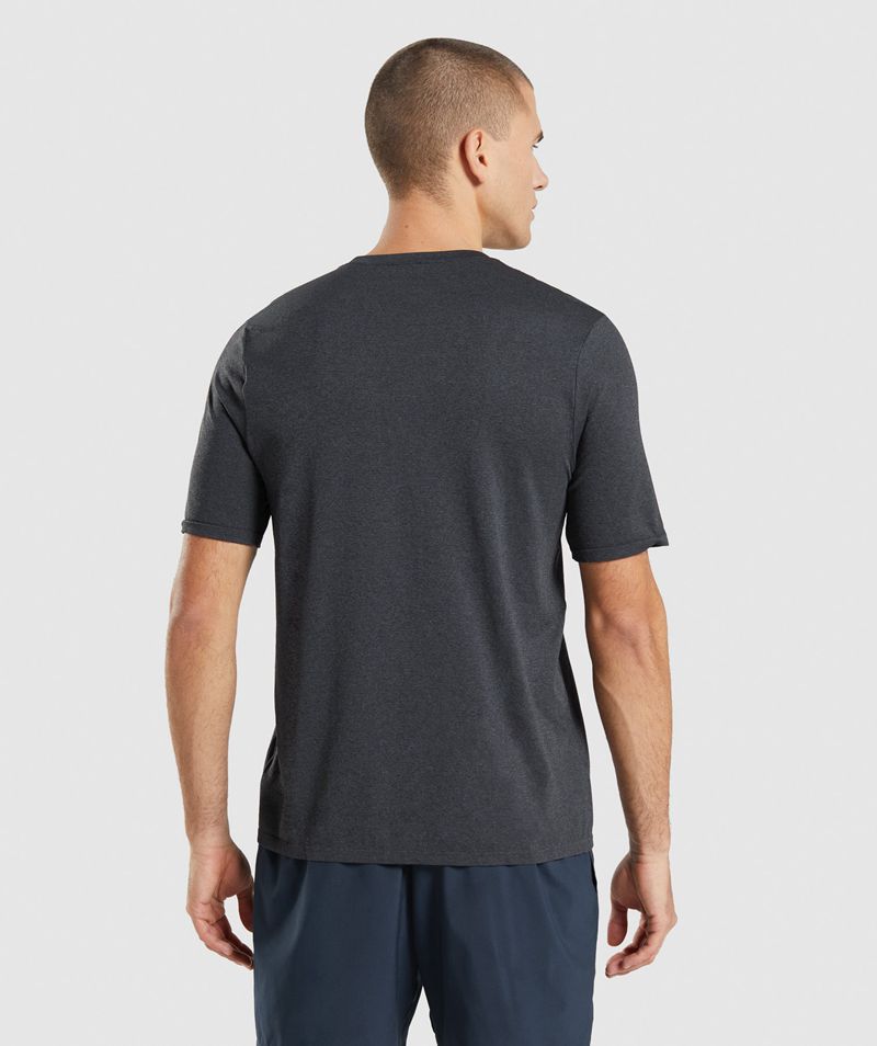 Men's Gymshark Arrival Seamless T-Shirts Black | USA  4785-XHPDI