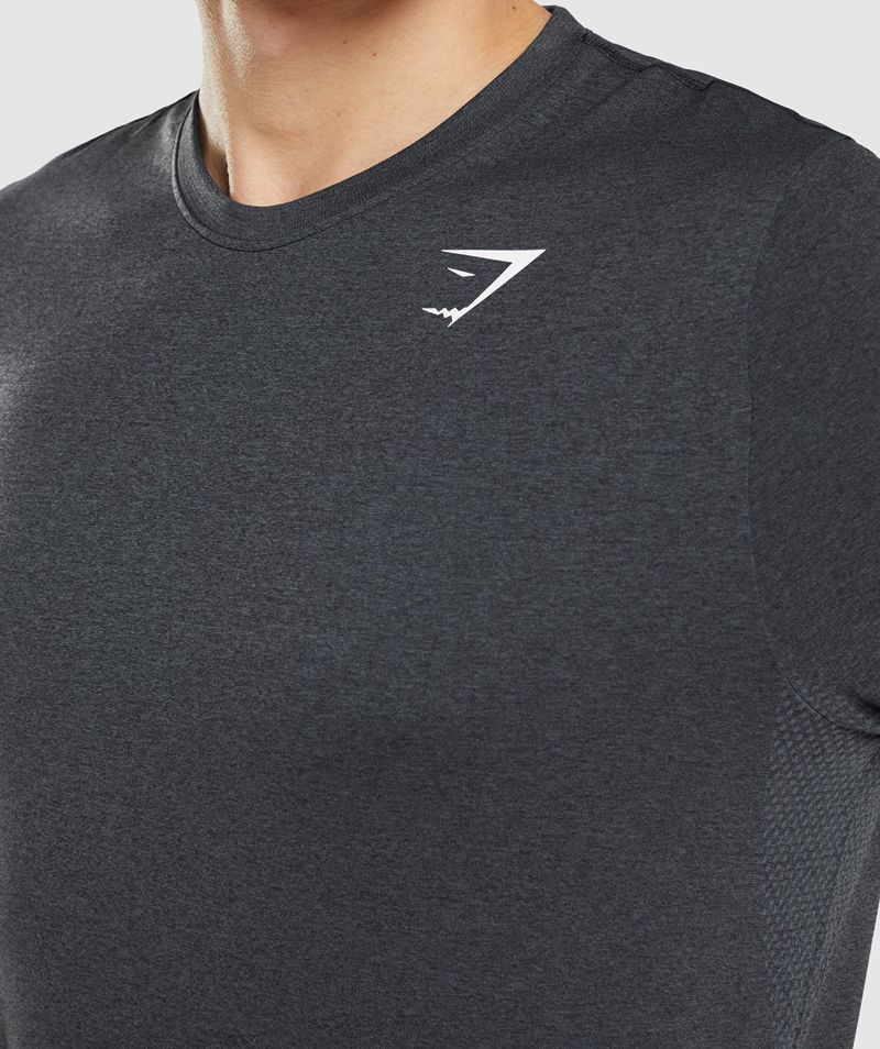 Men's Gymshark Arrival Seamless T-Shirts Black | USA  4785-XHPDI