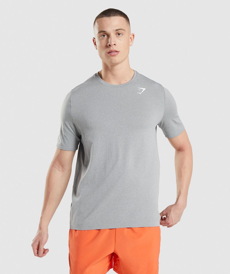 Men\'s Gymshark Arrival Seamless T-Shirts Grey | USA  9021-XPBWT