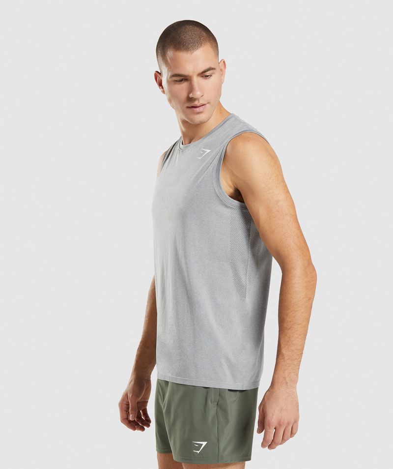 Men's Gymshark Arrival Seamless Tank Tops Grey | USA  4983-XFDVB