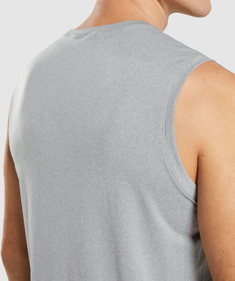 Men's Gymshark Arrival Seamless Tank Tops Grey | USA  4983-XFDVB