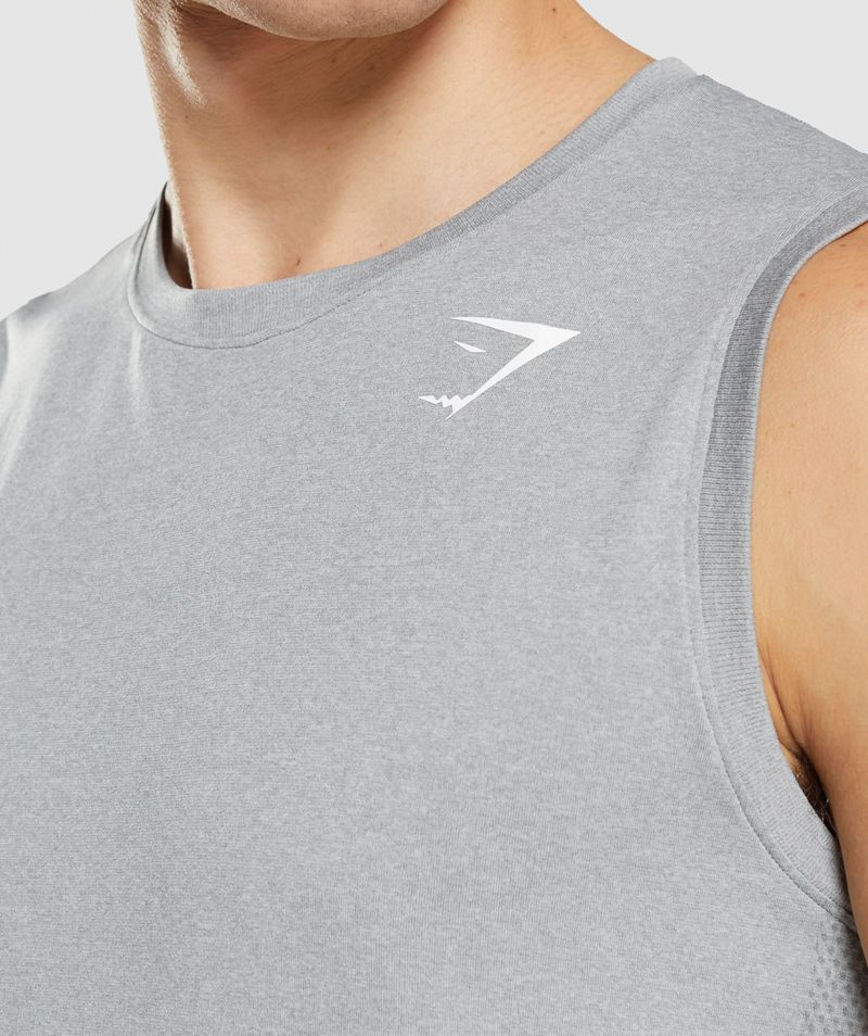 Men's Gymshark Arrival Seamless Tank Tops Grey | USA  4983-XFDVB