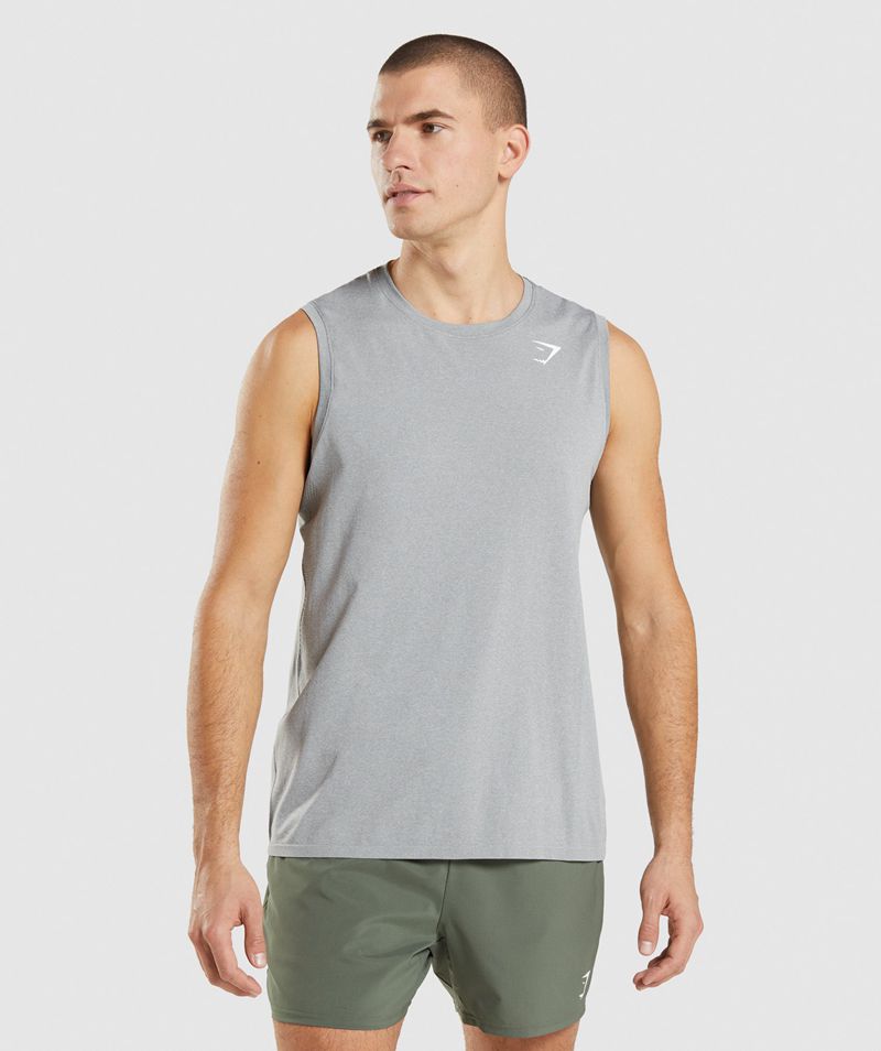 Men\'s Gymshark Arrival Seamless Tank Tops Grey | USA  4983-XFDVB