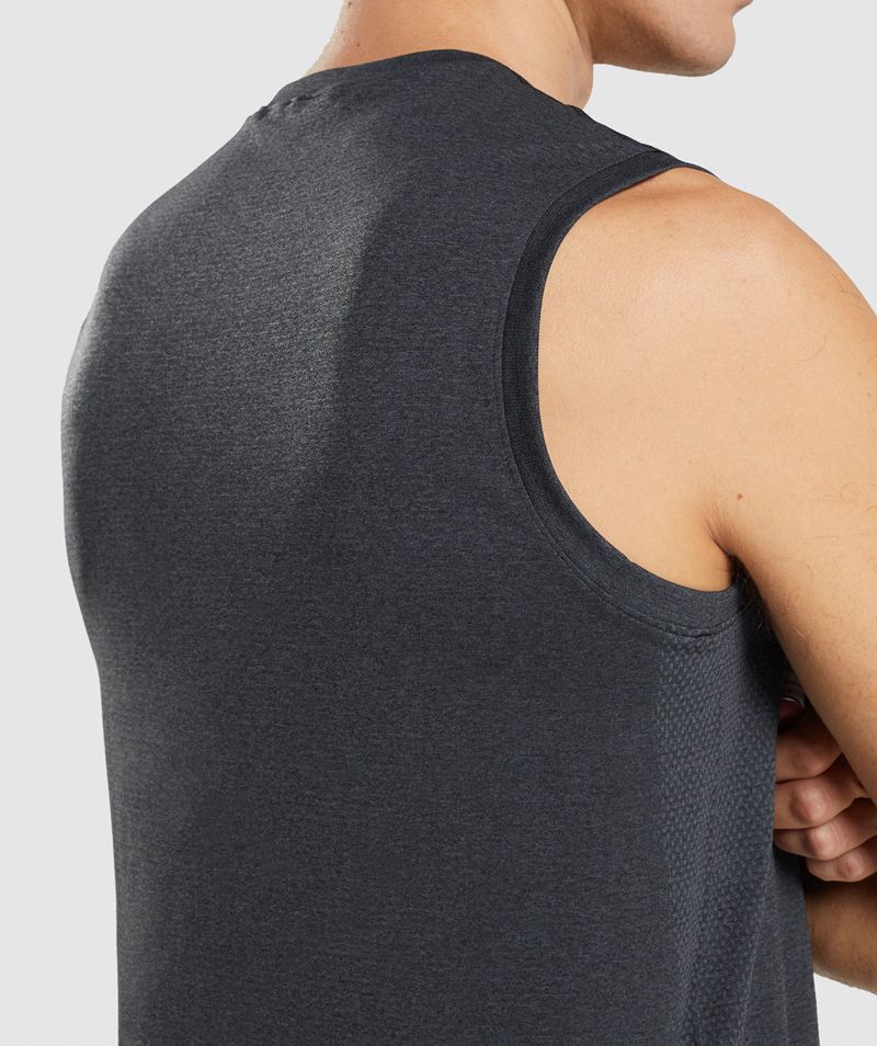 Men's Gymshark Arrival Seamless Tank Tops Black | USA  5970-FPYVW