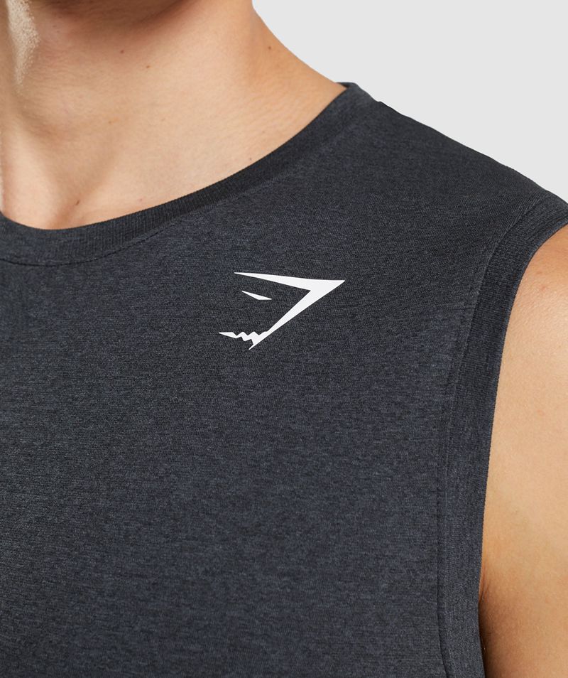 Men's Gymshark Arrival Seamless Tank Tops Black | USA  5970-FPYVW