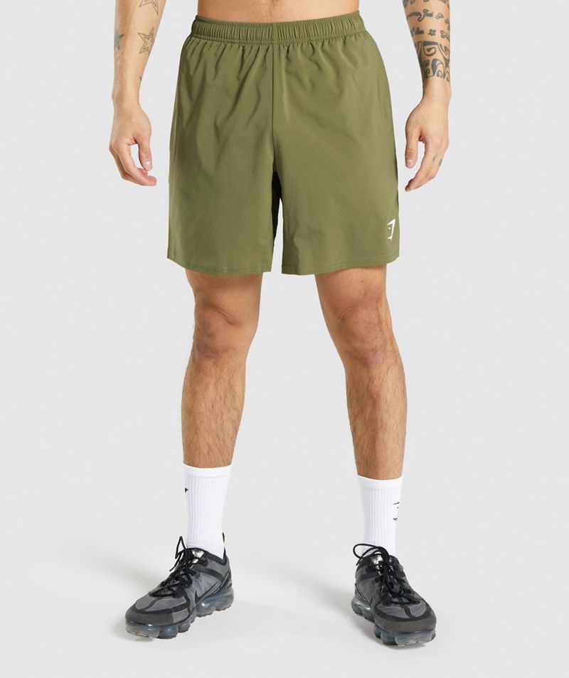 Men's Gymshark Arrival Shorts Dark Green | USA  6509-WKHDP