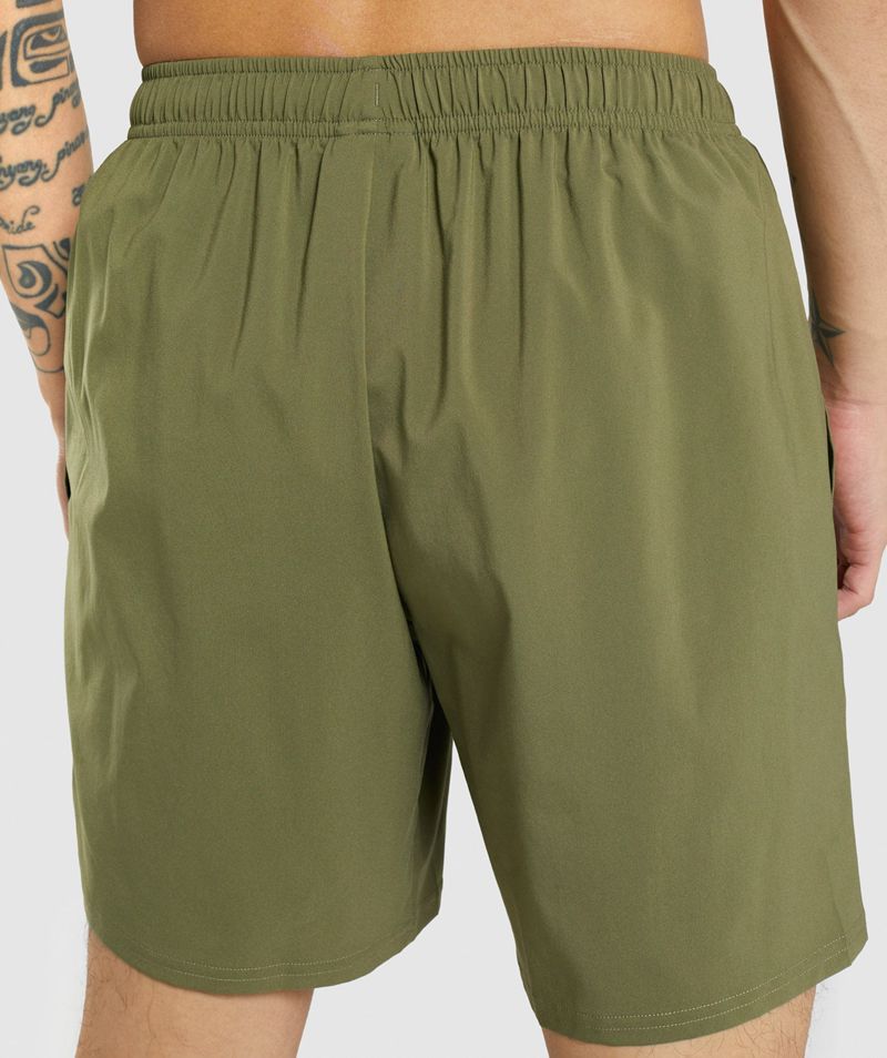 Men's Gymshark Arrival Shorts Dark Green | USA  6509-WKHDP