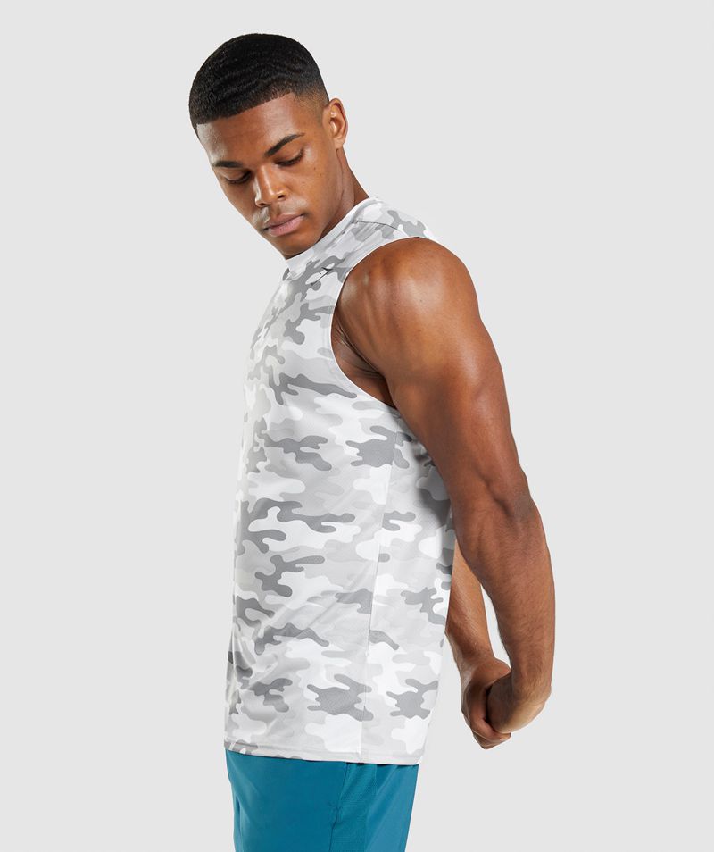 Men's Gymshark Arrival Sleeveless T-Shirts Light Grey | USA  8650-DOPXZ