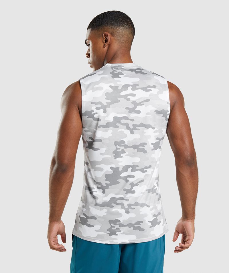 Men's Gymshark Arrival Sleeveless T-Shirts Light Grey | USA  8650-DOPXZ