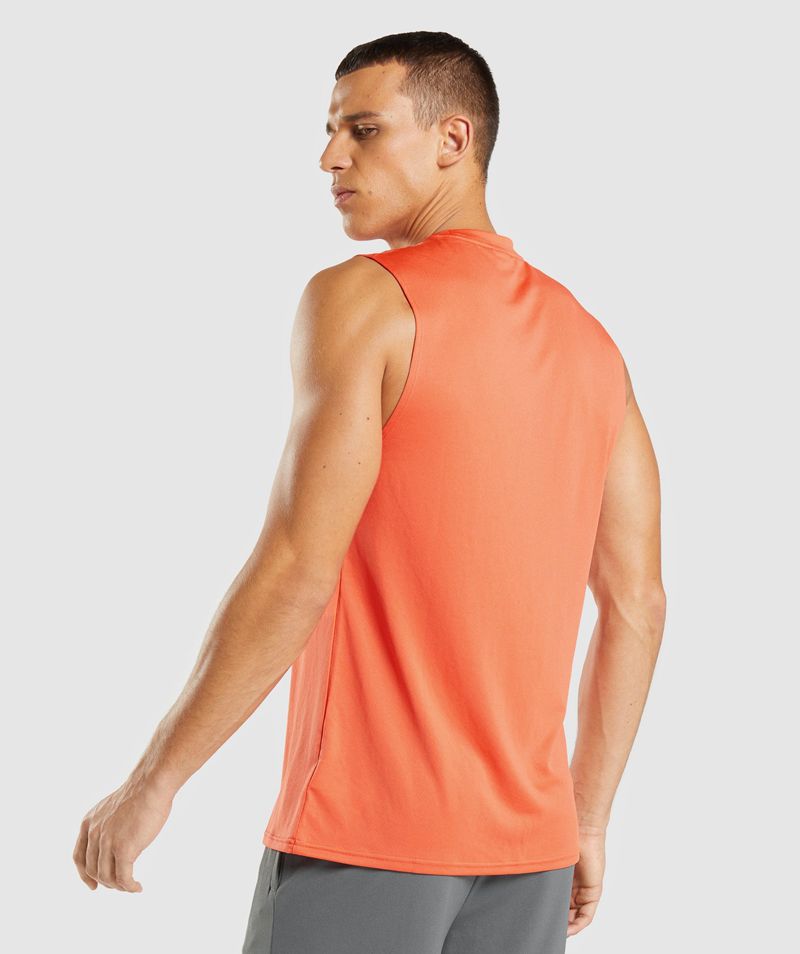 Men's Gymshark Arrival Sleeveless T-Shirts Orange | USA  9465-FNKIV