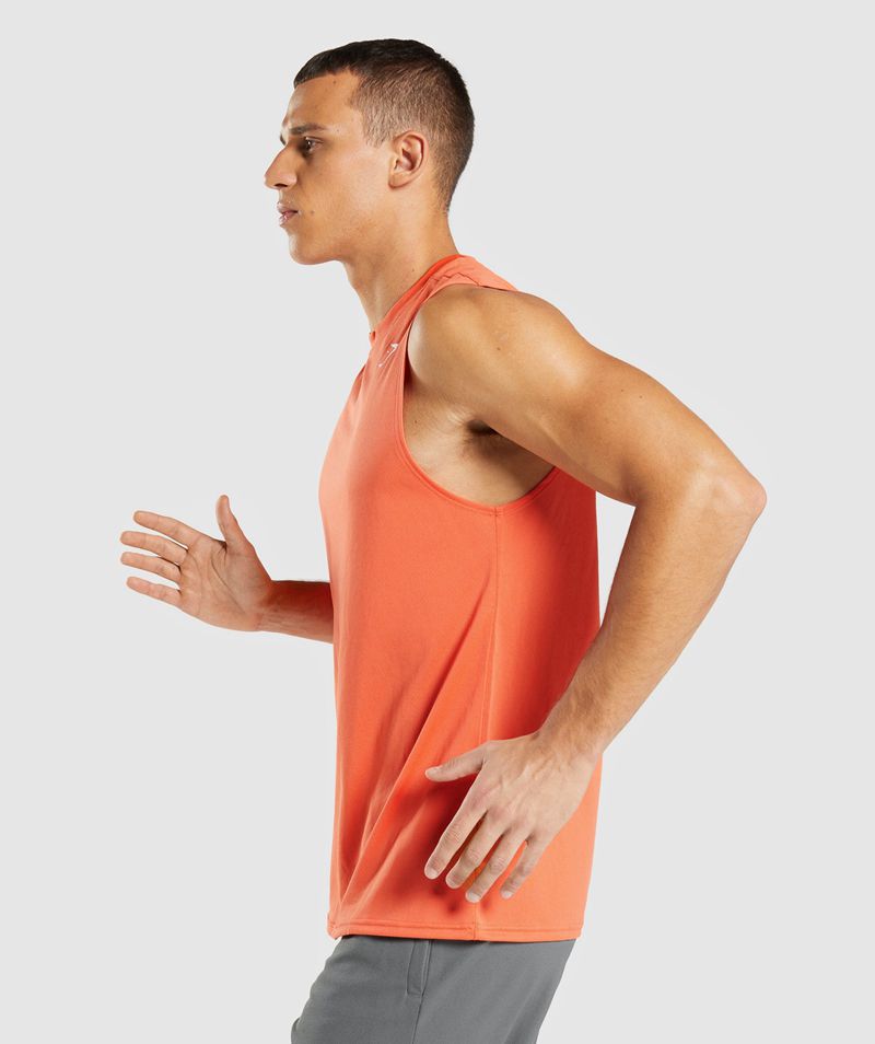 Men's Gymshark Arrival Sleeveless T-Shirts Orange | USA  9465-FNKIV