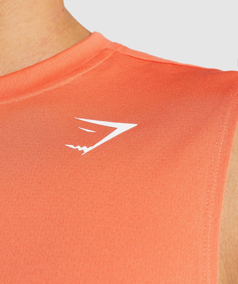 Men's Gymshark Arrival Sleeveless T-Shirts Orange | USA  9465-FNKIV