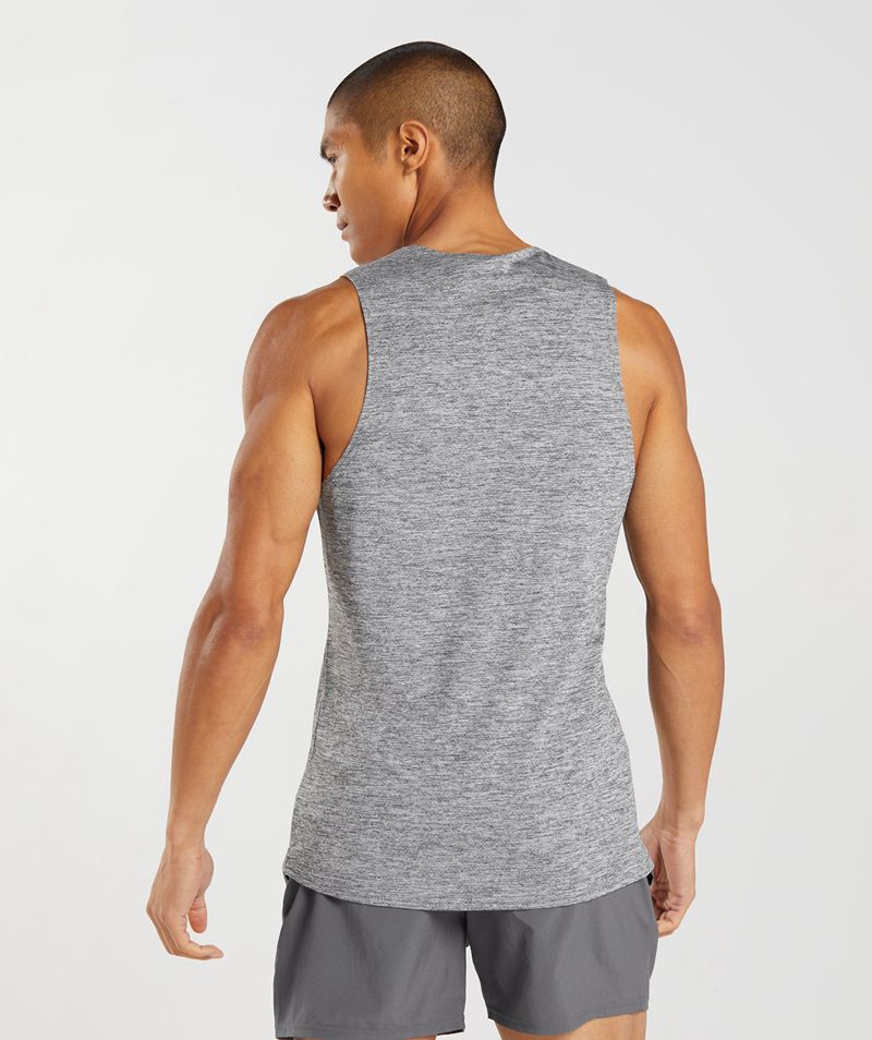 Men's Gymshark Arrival Slim Marl Tank Tops Light Grey | USA  1052-GSIKP