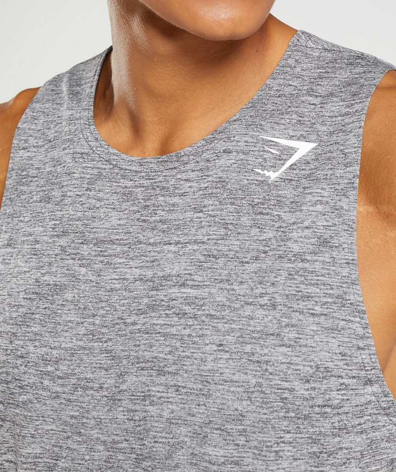 Men's Gymshark Arrival Slim Marl Tank Tops Light Grey | USA  1052-GSIKP