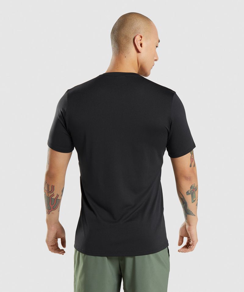 Men's Gymshark Arrival T-Shirts Black | USA  4731-BKRON