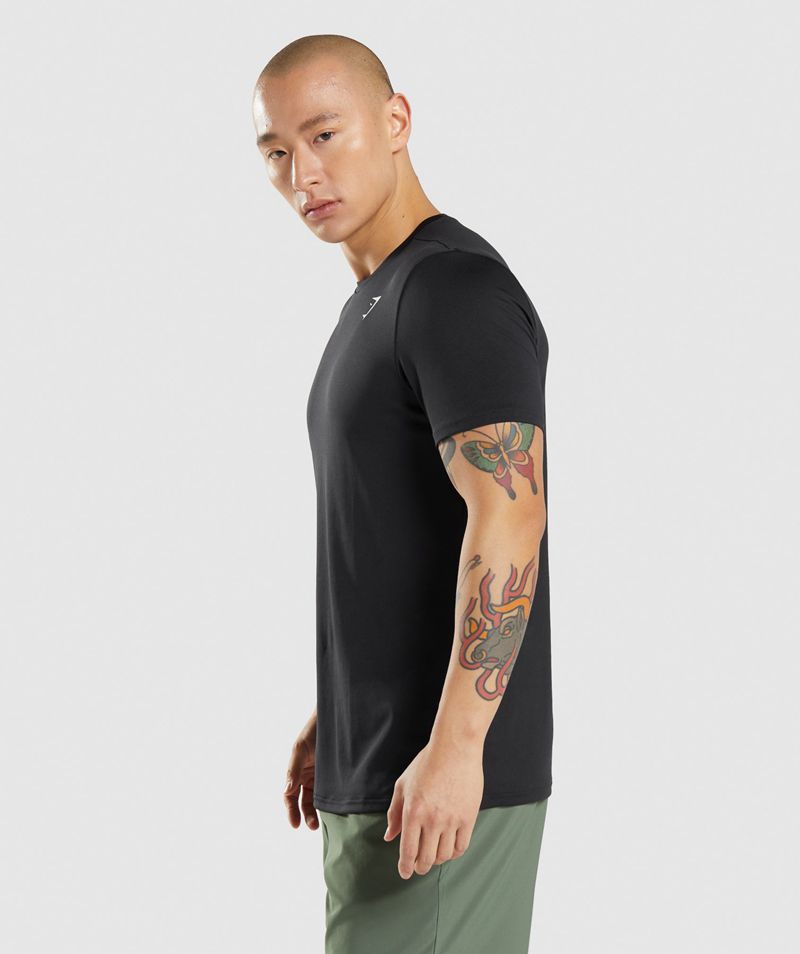 Men's Gymshark Arrival T-Shirts Black | USA  4731-BKRON