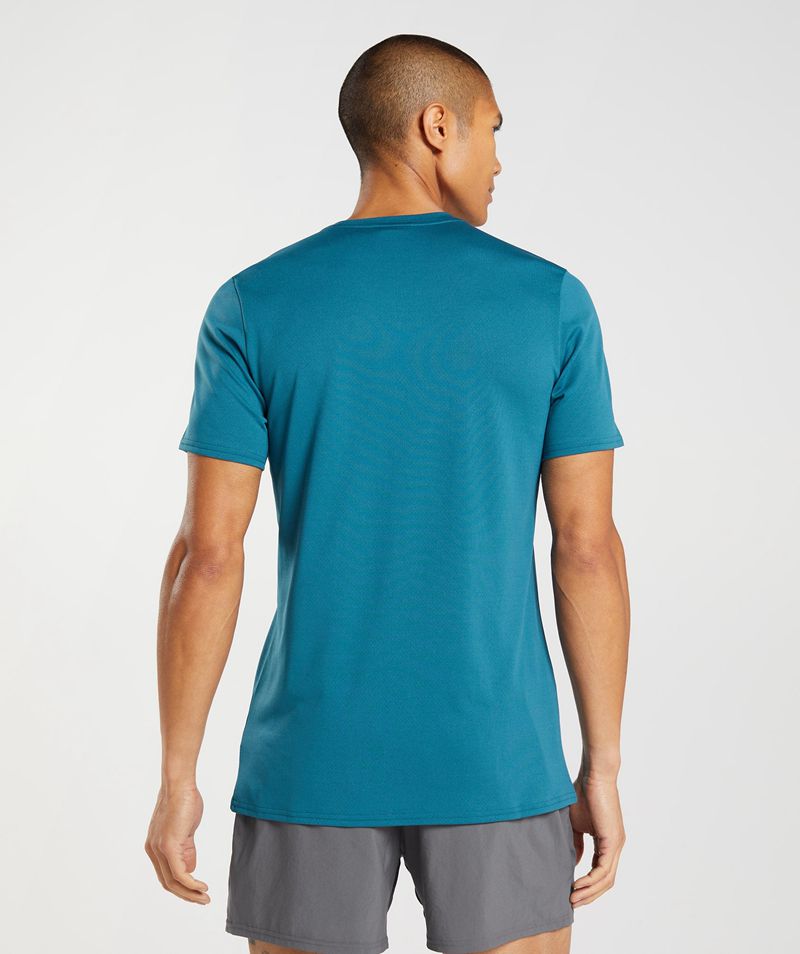 Men's Gymshark Arrival T-Shirts Blue | USA  3192-IMBJW