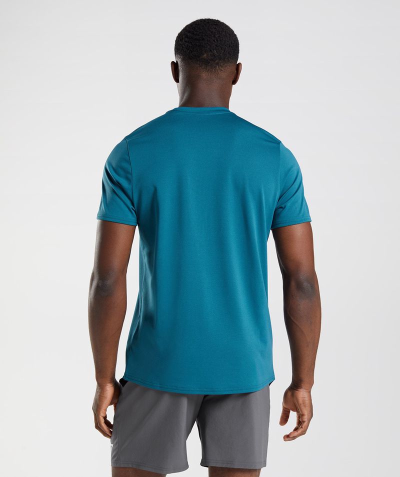 Men's Gymshark Arrival T-Shirts Blue | USA  4195-LPEMC