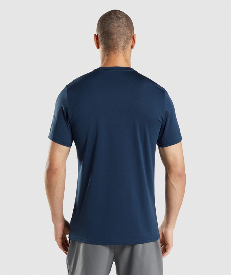 Men's Gymshark Arrival T-Shirts Navy | USA  5013-RFXQW