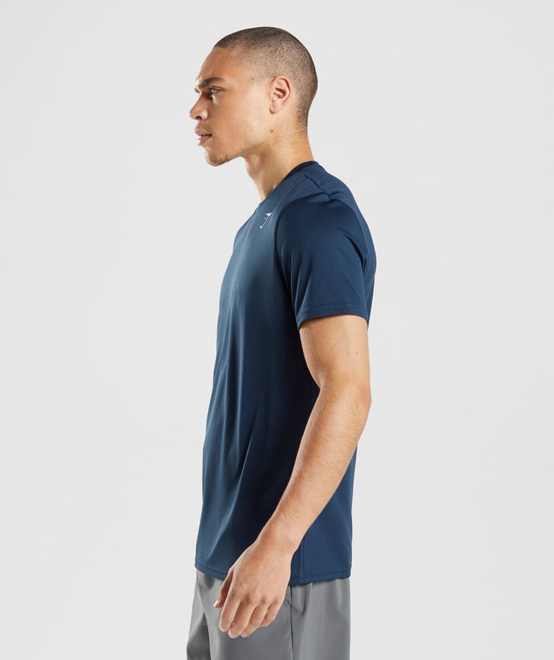 Men's Gymshark Arrival T-Shirts Navy | USA  5013-RFXQW