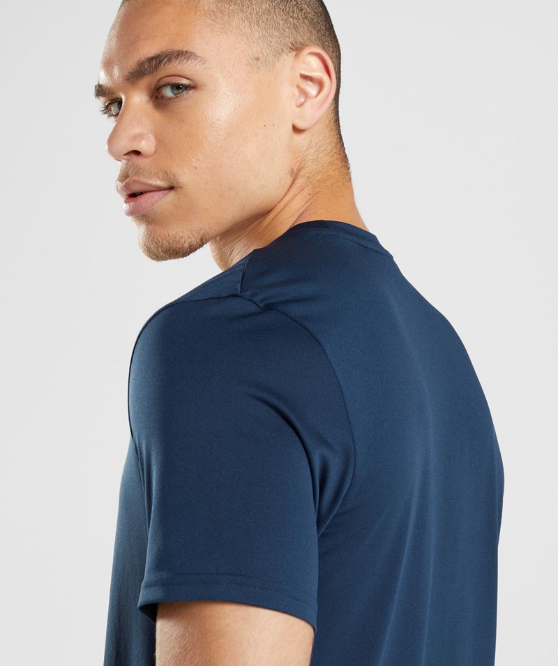 Men's Gymshark Arrival T-Shirts Navy | USA  5013-RFXQW