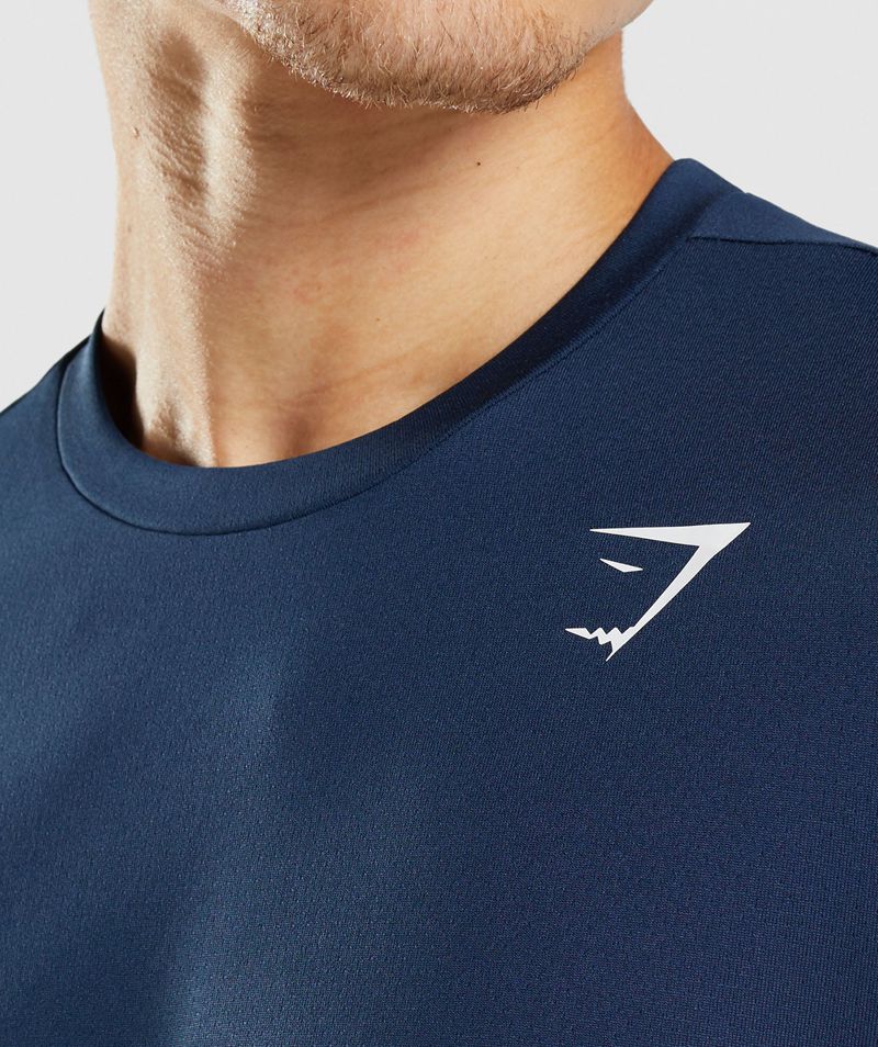 Men's Gymshark Arrival T-Shirts Navy | USA  5013-RFXQW