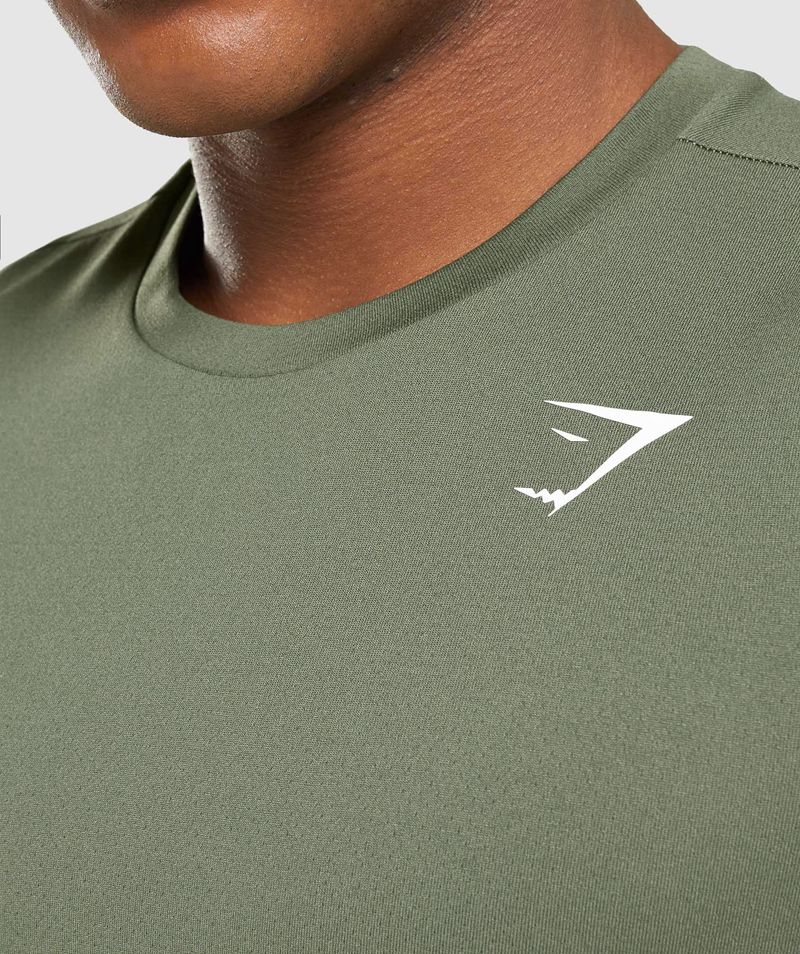 Men's Gymshark Arrival T-Shirts Olive | USA  5218-FPLWU