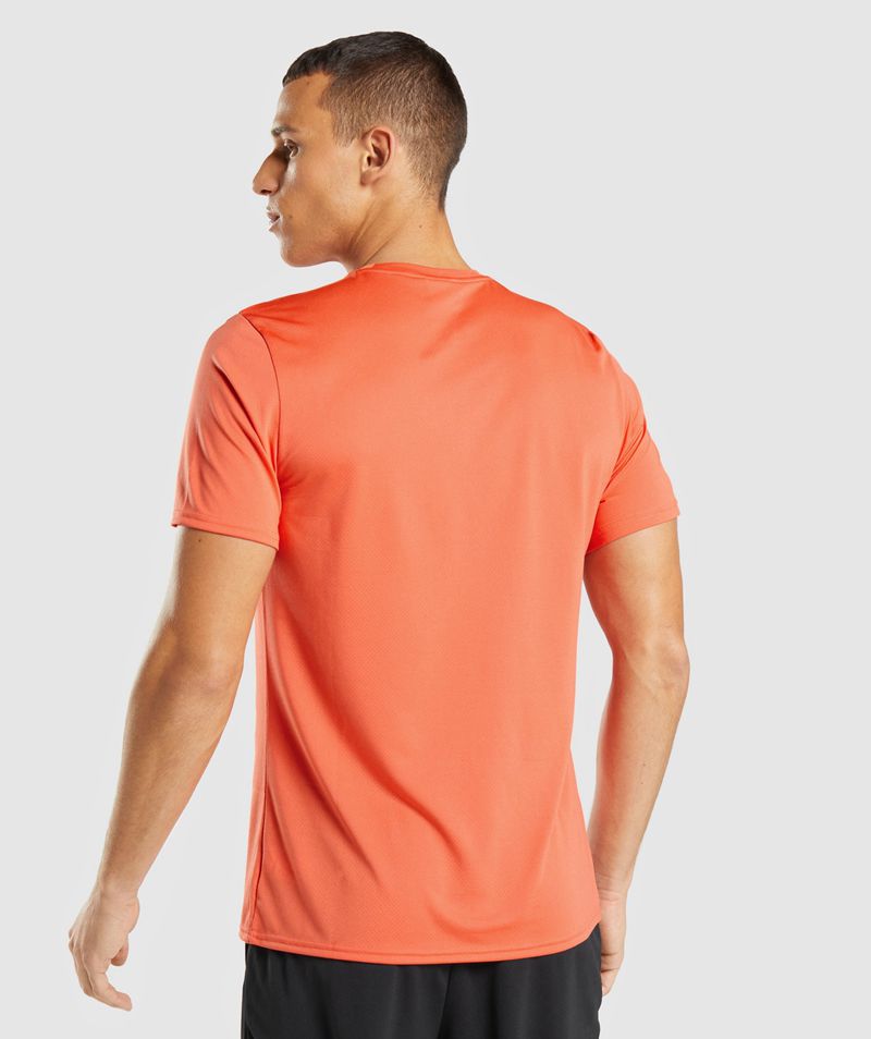 Men's Gymshark Arrival T-Shirts Orange | USA  5728-VJBLH