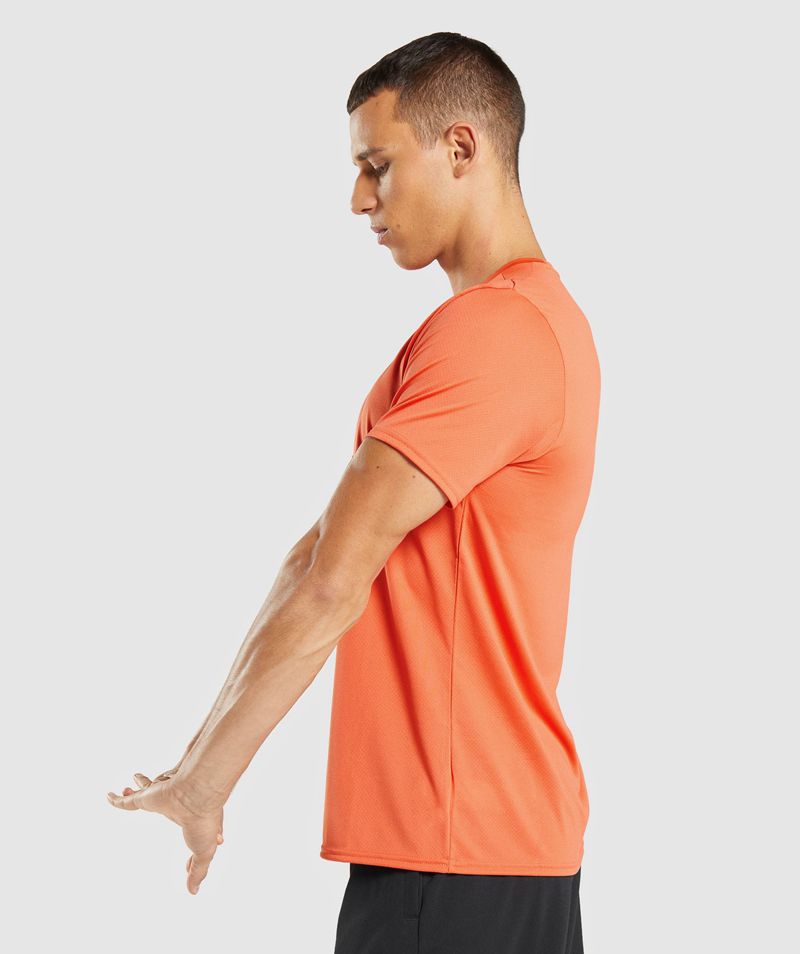 Men's Gymshark Arrival T-Shirts Orange | USA  5728-VJBLH