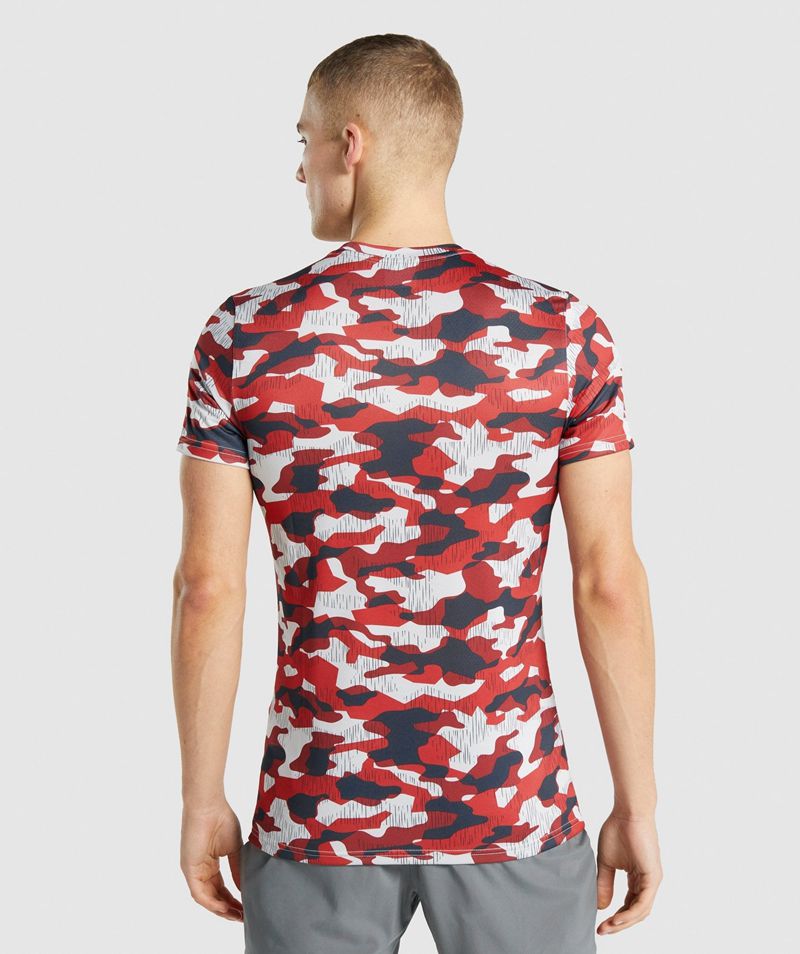 Men's Gymshark Arrival T-Shirts Red | USA  2581-TNAJK