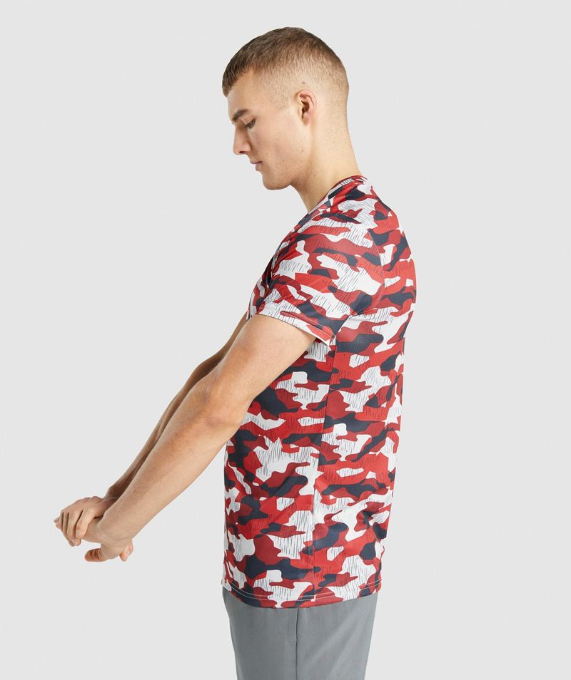 Men's Gymshark Arrival T-Shirts Red | USA  2581-TNAJK