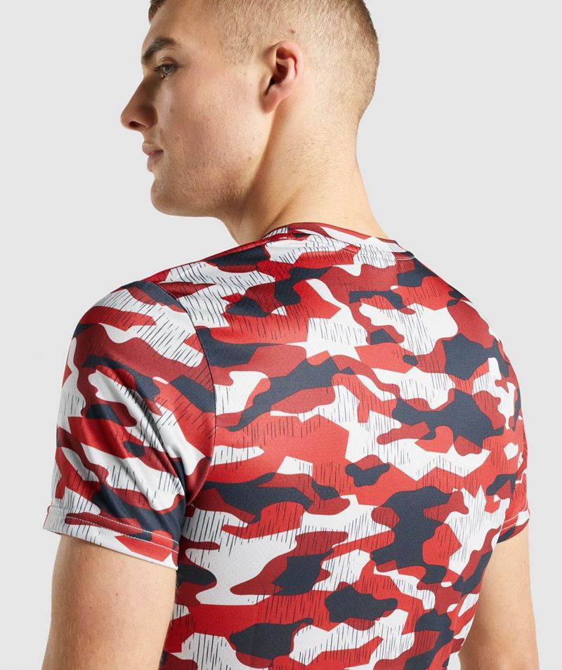 Men's Gymshark Arrival T-Shirts Red | USA  2581-TNAJK