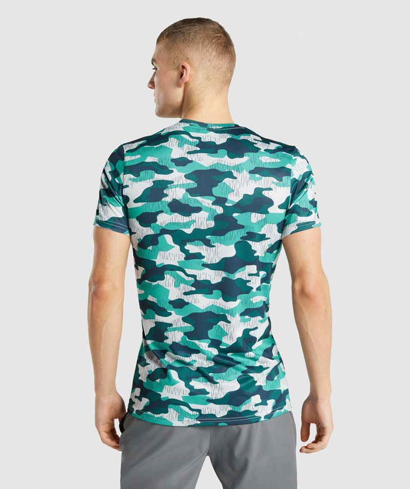 Men's Gymshark Arrival T-Shirts Turquoise | USA  6589-EFPAN