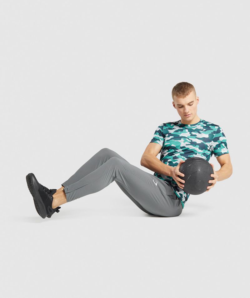 Men's Gymshark Arrival T-Shirts Turquoise | USA  6589-EFPAN